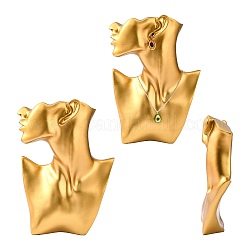 Soporte de joyería de retrato de modelo de cuerpo lateral de resina de alta gama, para el estante de exhibición creativo del organizador de la joyería del soporte de la joyería, oro, 19.1x6.7x28.2 cm
