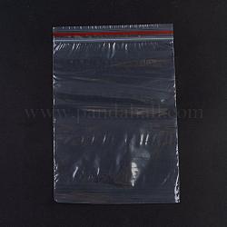 プラスチックジップロックバッグ  再封可能な包装袋  トップシール  セルフシールバッグ  長方形  レッド  22x15cm  片側の厚さ：1.8ミル（0.045mm）  100個/袋
