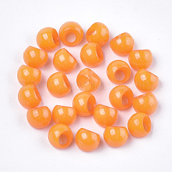 Opaque AS Plastic Charms, Suzumaru Beads, Round, Orange, 10x9.5x9mm, Hole: 4mm, about 1600pcs/500g
