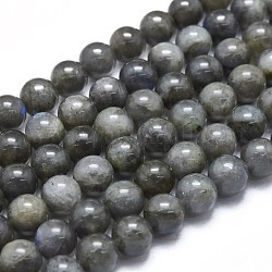 Natural Labradorite Beads Strands, Round, 6~6.5mm, Hole: 0.6mm, about 71pcs/strand, 15.35 inch(39cm)