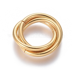 304 Edelstahl verbindet Ringe, verriegelungsring, für bildende Halskette, golden, 20x22x3 mm, Ring: 18x2 mm, Innendurchmesser: 14mm