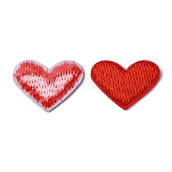 Компьютеризированная вышивка тканью утюжок на / шить на заплатках, аксессуары для костюма, аппликация, сердце, красные, 19.5x26 мм