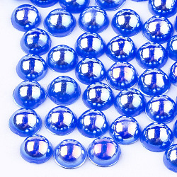 Абс пластмассовые имитационные жемчужные кабошоны, с покрытием AB цвета, полукруглый, синие, 5x2.5 мм, 10000 шт / мешок