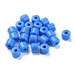 Opake Legierung Perlen, Kolumne, Verdeck blau, 6.5x5 mm, Bohrung: 2 mm, ca. 3000 Stk. / 500 g