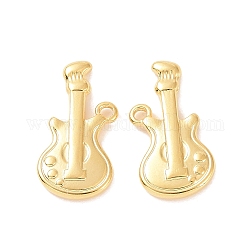 Ion Plating(IP) 304 Stainless Steel Pendants, Guitar Charms, Golden, 21x14.5x2.5mm, Hole: 1.4mm