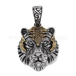 925 стерлингов серебряные подвески, голова тигра, старинное серебро и античный золотой