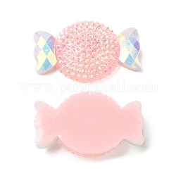 Непрозрачные кабошоны из смолы, с покрытием AB цвета, конфеты, розовые, 33x20.5x7 мм