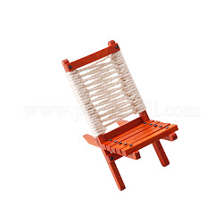 Деревянные миниатюрные украшения в форме стула, аксессуары для домашнего кукольного домика с микро-ландшафтом, притворяясь опорными украшениями, цвет шоколада, 83x45x103 мм