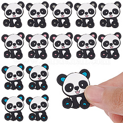 Olycraft 18Pcs 3 Colors Panda Silicone Beads, DIY Nursing Necklaces and Bracelets Making, Chewing Pendants For Teethers, Mixed Color, 28.5x24x6.5mm, Hole: 2mm, 6pcs/color
