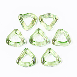Anillos de resina transparentes, color de ab chapado, triángulo, verde claro, diámetro interior: 11 mm