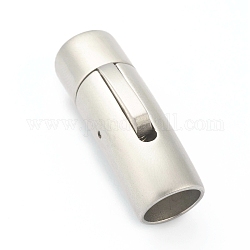 304 Stainless Steel Bayonet Clasps, Curved Column, Stainless Steel Color, 30x11.5x10mm, Hole: 8mm