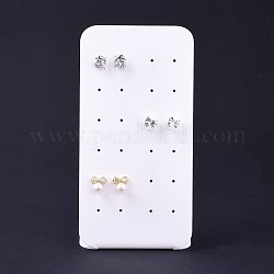 Acrylic Earring Display Stands for 12 Pairs Show, Rectangle, White, 7.5x6.2x14.5cm