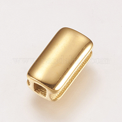 304 fascini dello scorrevole in acciaio inox, rettangolo, oro, 10x5.5x4mm, Foro: 2 mm