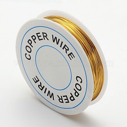 Round Craft Copper Wire, Nickel Free, Golden, 22 Gauge, 0.6mm, about 26.24 Feet(8m)/roll
