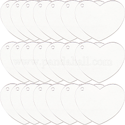 Sunnyclue 30 pz disco acrilico trasparente pendenti grandi, cuore, chiaro, 50x2mm