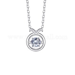 925 ожерелье с подвесками в виде созвездия из стерлингового серебра, колье ожерелья, с кристально горный хрусталь, Телец, серебряные, кристалл, 15.74 дюйм (40 см)