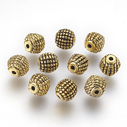 Tibetan Style Alloy Beads, Lead Free & Cadmium Free & Nickel Free, Round, Antique Golden, Size: about 9mm in diameter, hole: 2mm