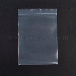 Bolsas de plástico con cierre de cremallera, bolsas de embalaje resellables, sello superior, bolsa autoadhesiva, Rectángulo, blanco, 13x9 cm, espesor unilateral: 3.9 mil (0.1 mm), 100 unidades / bolsa