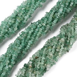 Chapelets de perles en aventurine vert naturel, puce, 1.5~4.5x3~13x2.5~8mm, Trou: 0.6mm, 30.94~31.97 pouce (78.6~81.2 cm)