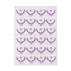 Cute Garcinia Mangostana Pattern Photo Corner Self-Adhesive Stickers, for DIY Scrapbook, Picture Album, Personal Journal, Purple, 12.5x9x0.07cm, Stickers: 22x20mm, 24pcs/sheet