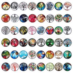 SUNNYCLUE 1 Box 48Pcs Snap Jewelry Charms 18mm Glass Snap Buttons Bulk Tree of Life Snap Button Interchangeable Snaps Button for Jewelry Making Lanyard Necklace Bracelet Breakaway Buttons Adult Craft
