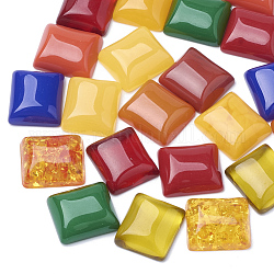 Resin Cabochons, Square, Mixed Color, 12x10x4.5mm