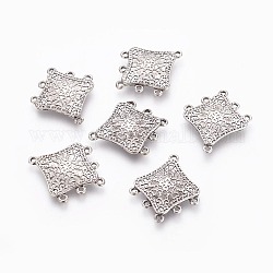 Chandelier Components, Alloy, Rhombus, Antique Silver Color, about 30mm long, 26mm wide, 3.5mm thick, hole: 1.5mm