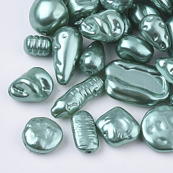 Perles d'imitation perles en plastique ABS, forme mixte, vert de mer, 10~27x7~18x5~15mm, Trou: 1.2~1.8mm
