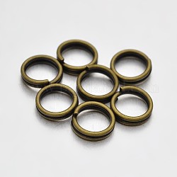 Anillos partidos de latón, anillos de salto de doble bucle, Bronce antiguo, 6x1.5mm, diámetro interior: 5 mm