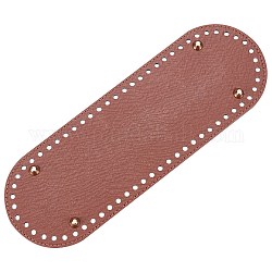 PU Leather Oval Bottom, for Knitting Bag, Women Bags Handmade DIY Accessories, Sienna, 30x10x0.4cm, Hole: 4.5mm
