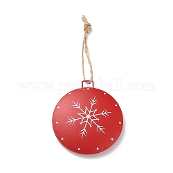 Großer Anhänger aus Eisen zum Thema Weihnachten, Hängende Ornamente für die Weihnachtsbaumparty aus Hanfseil, Schneeflocke, 158 mm