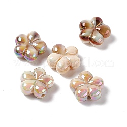 Perles acryliques opaques, couleur ab , Flower 5 pétales, chameau, 21x22x9mm, Trou: 2.8mm