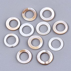 Естественные пресноводные оболочки соединительные кольца, кольцо, цвет морской раковины, 11x1.5 мм, внутренний диаметр: 7.5 мм
