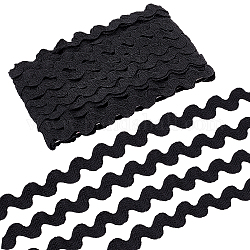 Gorgecraft10mポリプロピレンファイバーリボン  波形  服飾材料  ブラック  3/8インチ（10mm）  10 M /袋