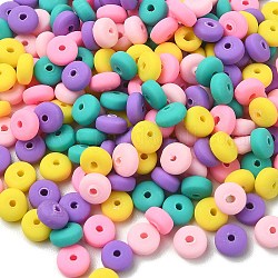 Manuell Polymer Ton Perlen, für DIY Schmuck Bastelbedarf, Flachrund, Mischfarbe, 6x3 mm, Bohrung: 1.5 mm