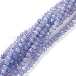 Perles tanzanite naturel brins, ronde, facette, 2mm, Trou: 0.5mm, Environ 169 pcs/chapelet, 15.35 pouce (39 cm)