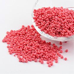 8/0 3mm perlas de semillas de vidrio de pintura para hornear perlas espaciadoras sueltas, coral luz, 3mm, agujero: 1 mm, aproximamente 962 unidades / 50 g
