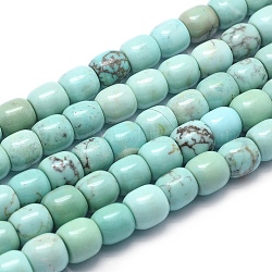 Brins de perles de magnésite naturelle, baril, teints et chauffée, 7.5~8x7.5~8mm, Trou: 1mm, Environ 47 pcs/chapelet, 15.5 pouce (39.3 cm)