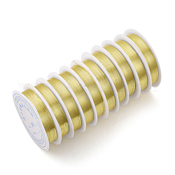 Alambre de joyería de cobre redondo, Plateado de larga duración, dorado, 32 calibre, 0.2mm, aproximadamente 82.02 pie (25 m) / rollo