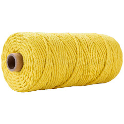 100 m de fils de ficelle en coton pour l'artisanat de la fabrication de tricot, or, 3mm, environ 109.36 yards (100 m)/rouleau