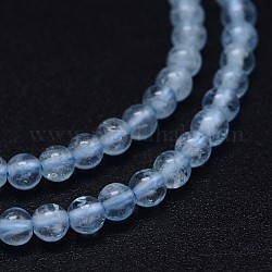 Rondes 3a naturelle perles turquoises brins, 4mm, Trou: 0.5mm, Environ 119 pcs/chapelet, 15.5 pouce