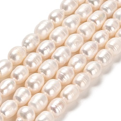 Brins de perles de culture d'eau douce naturelles, riz, Grade a, linge, 8.5~10x7~8mm, Trou: 0.5mm, Environ 37~38 pcs/chapelet, 14.57~14.76 pouce (37~37.5 cm)