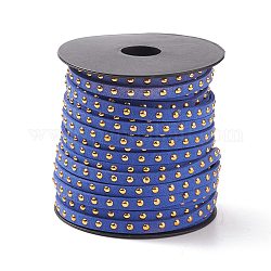 Золотистый алюминиевый обитый шнур из искусственной замши, искусственная замшевая кружева, синие, 5x2 мм, Около 20 ярдов / рулон