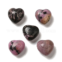 Abalorios naturales rhodonite, corazón, 14.5~15x14.5~15x8.5mm, agujero: 1.5 mm