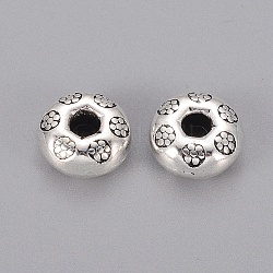 Perline di distanziatore stile tibetano, argento antico, cadmio & nichel &piombo libero, 9.5x9.5x5mm, foro:2.5mm