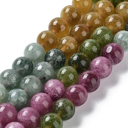 Dyed Natural Malaysia Jade Beads Strands, Round, Colorful, 8mm, Hole: 1mm, about 22~24pcs/strand, 7.48~7.87 inch(19~20cm)