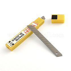60# Stainless Steel Utility Knives with Plastic Covers, Yellow, 85x9x0.5mm, 10pcs/box