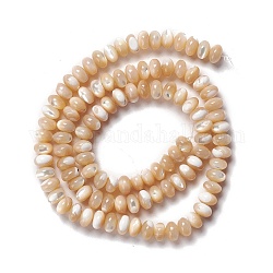 Fili di perle di conchiglia trochid naturale / trochus, abaco perline, rondelle, navajo bianco, 4x5~6mm, Foro: 0.9 mm, circa 105pcs/filo, 16.54 pollice (42 cm)