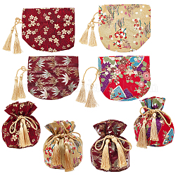 CHGCRAFT 8Pcs 4 Styles 6x5inch Drawstring Gift Bags Wedding Favors Bag Drawstring Pouches Coin Purse Gift Bag for Christmas Wedding Favors Shower Candy Jewelry Bags