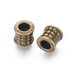 Perles avec un grand trou   , Perles européennes en argent tibétain, colonne, sans plomb, sans nickel et sans cadmium , couleur de bronze antique, longueur d'environ 8.5 mm ,  largeur de 8 mm, Trou: 5mm